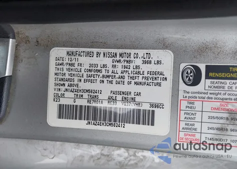 2012 Nissan 370Z z USA, uszkodzony, nr VIN JN1AZ4EH3CM562412